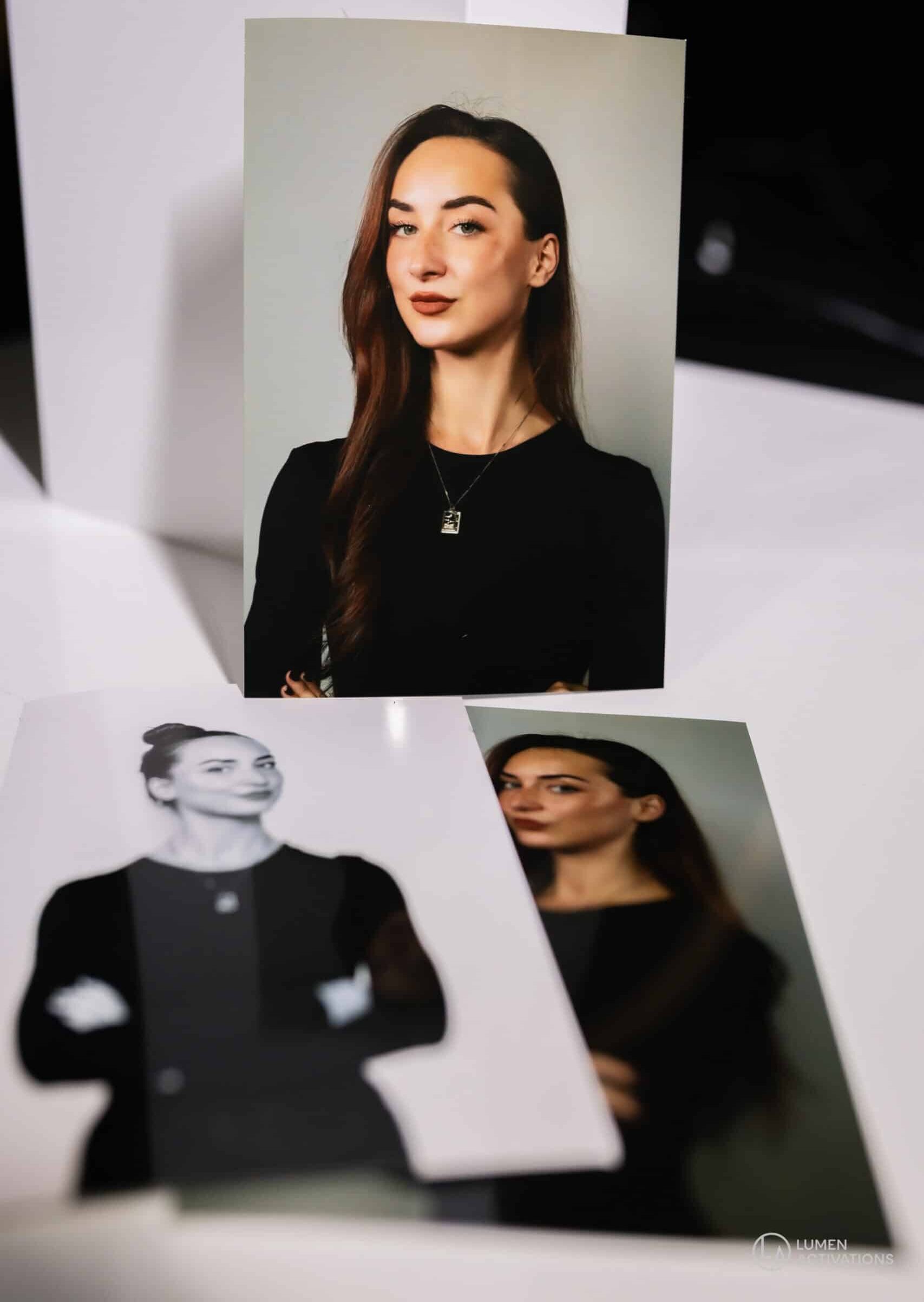 Modern corporate headshot setup with neutral backdrop, flattering lighting, and natural expressions.