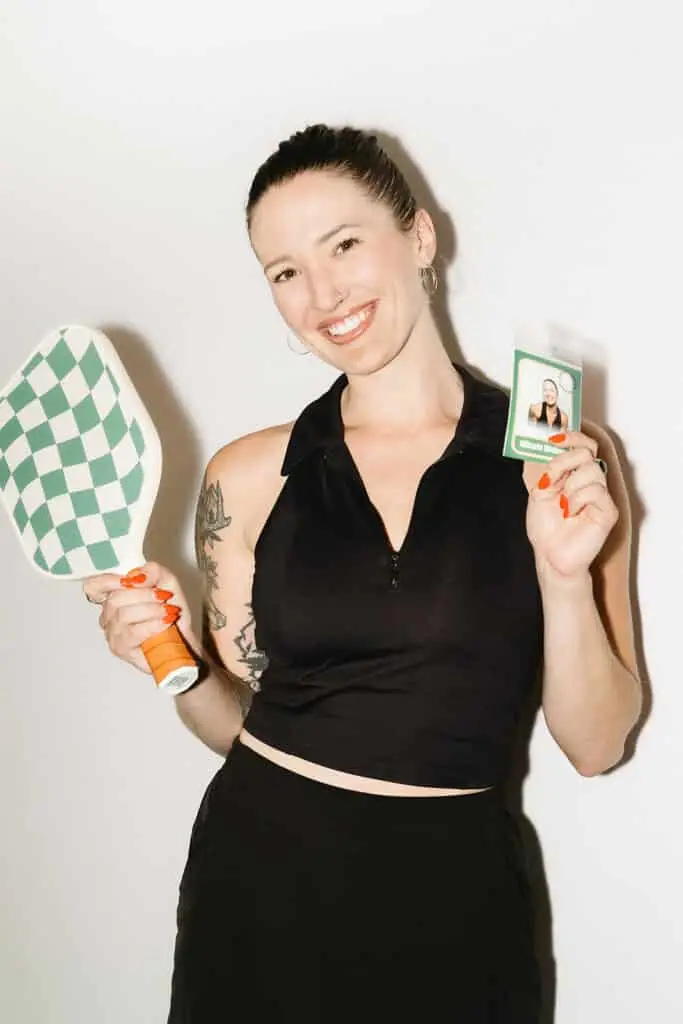 Pickleball tournament photo activation with branded prints