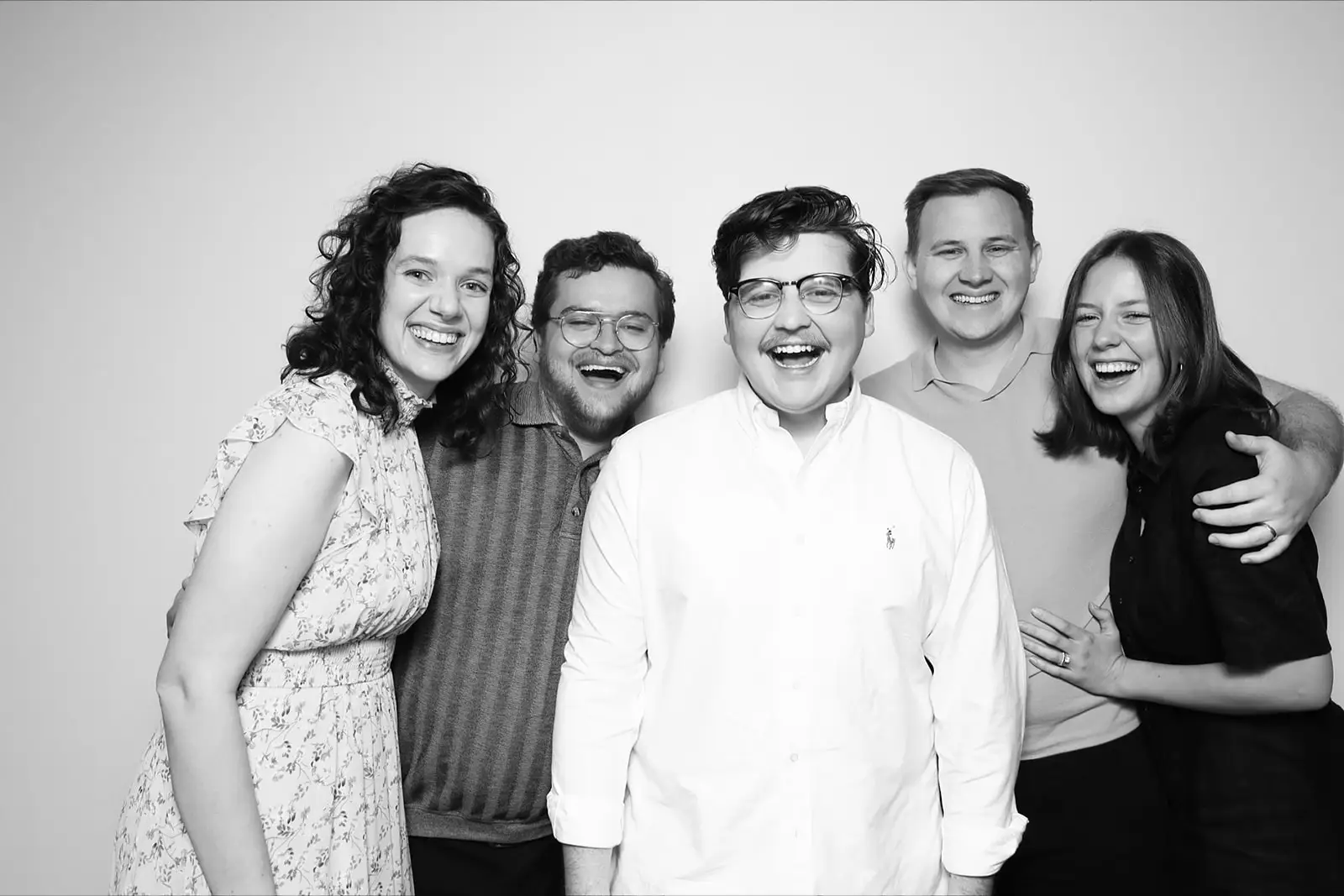 glam photo booth corporate banquet group portrait laughing