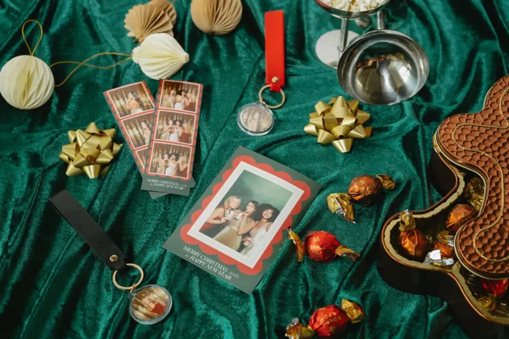 74 Holiday Social Details Booth Stock