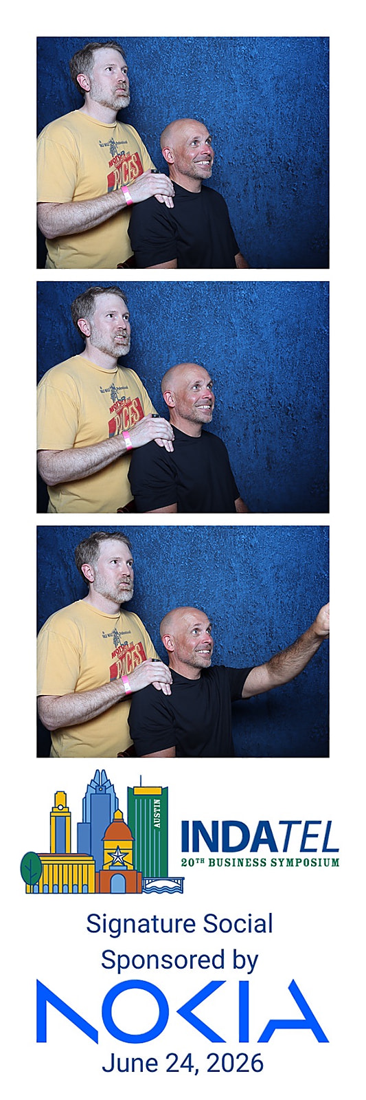 Conference photo booth 2x6 strip from the INDATEL Business Symposium in Austin
