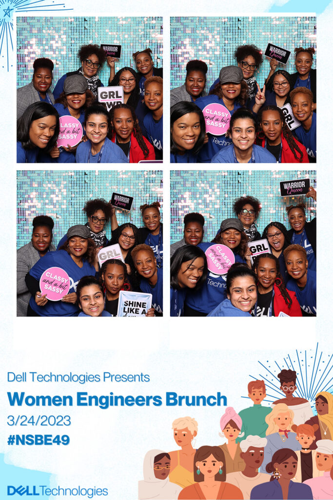 Conference photo booth four-photo collage print from the Dell Technologies NSBE Women Engineers Brunch in Kansas City